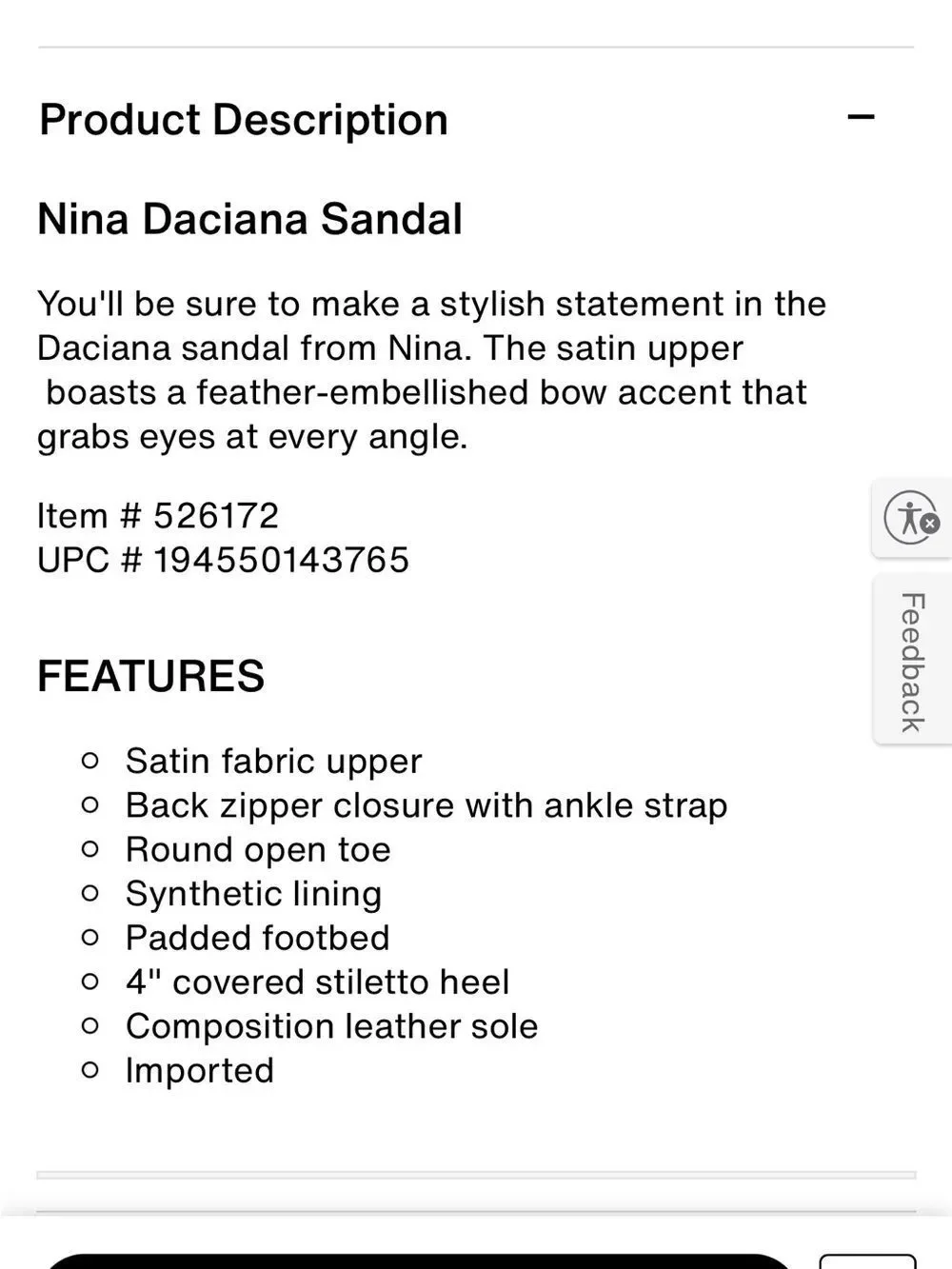 Nina Daciana Sandal Wedding Off White 9.5